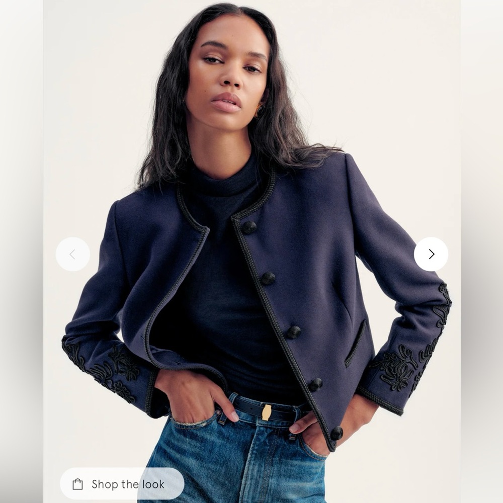 Veronica Beard NWT Latrell Embroidered Jacket Navy